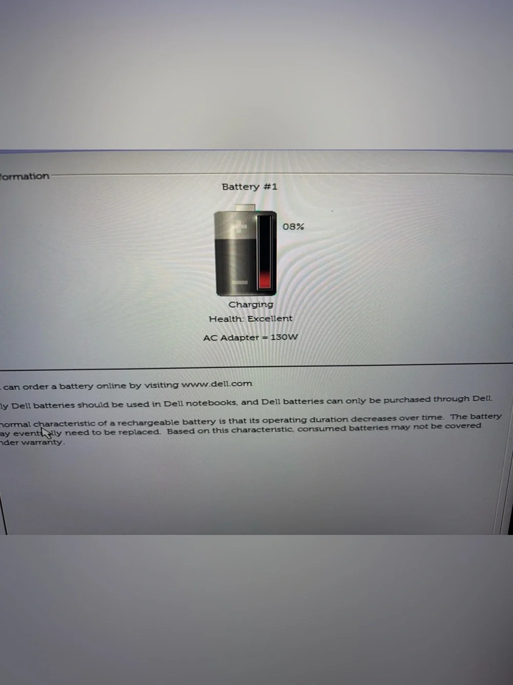 Intel Silver and White Laptop System Information Screen